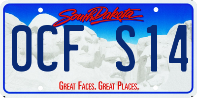 SD license plate 0CFS14