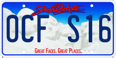 SD license plate 0CFS16