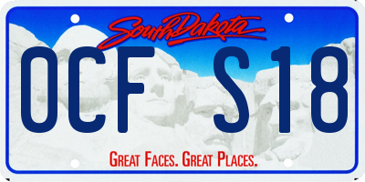 SD license plate 0CFS18