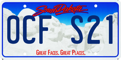 SD license plate 0CFS21