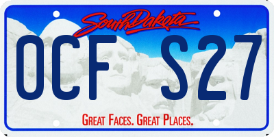 SD license plate 0CFS27