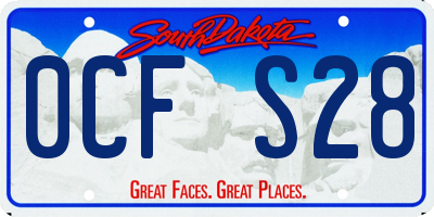 SD license plate 0CFS28
