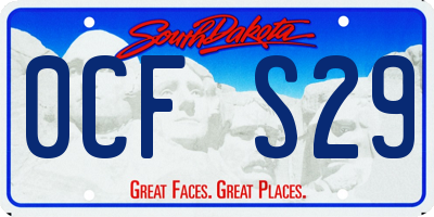 SD license plate 0CFS29