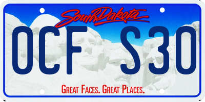 SD license plate 0CFS30