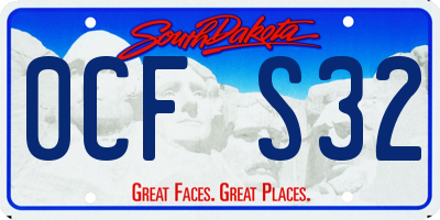 SD license plate 0CFS32