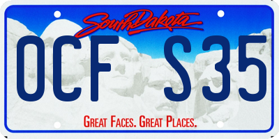 SD license plate 0CFS35