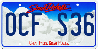 SD license plate 0CFS36