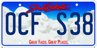 SD license plate 0CFS38