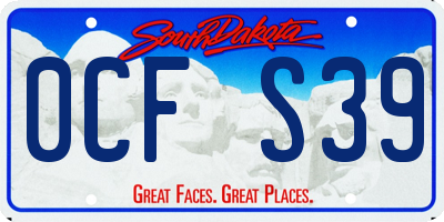 SD license plate 0CFS39