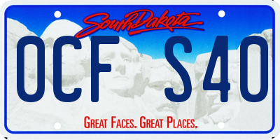 SD license plate 0CFS40