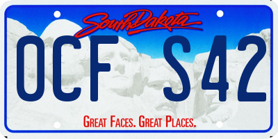 SD license plate 0CFS42