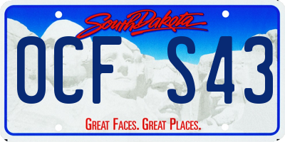 SD license plate 0CFS43