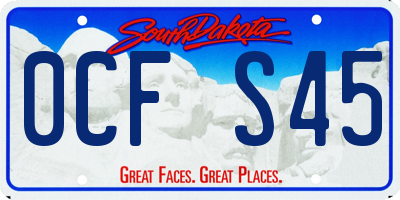 SD license plate 0CFS45