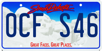 SD license plate 0CFS46