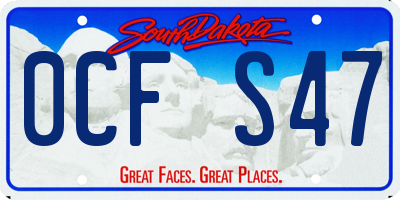 SD license plate 0CFS47