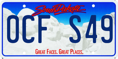 SD license plate 0CFS49