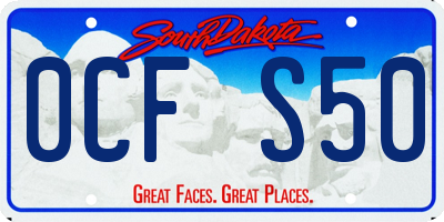SD license plate 0CFS50
