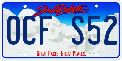 SD license plate 0CFS52