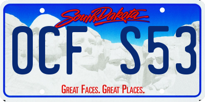 SD license plate 0CFS53