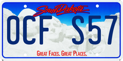 SD license plate 0CFS57