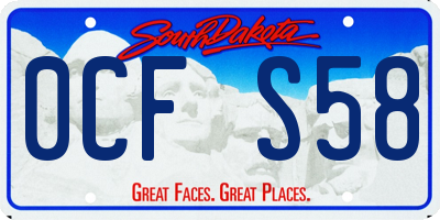 SD license plate 0CFS58