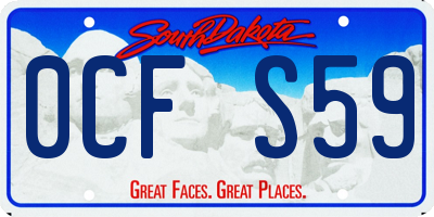SD license plate 0CFS59