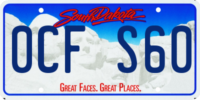 SD license plate 0CFS60