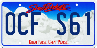 SD license plate 0CFS61