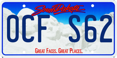 SD license plate 0CFS62