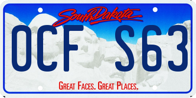 SD license plate 0CFS63