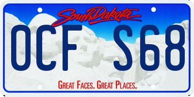 SD license plate 0CFS68