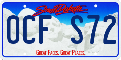 SD license plate 0CFS72