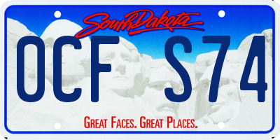 SD license plate 0CFS74