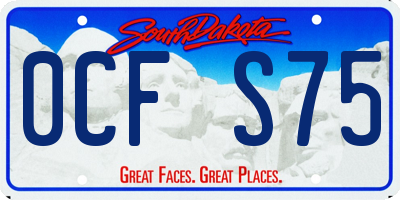 SD license plate 0CFS75