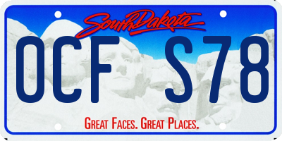 SD license plate 0CFS78