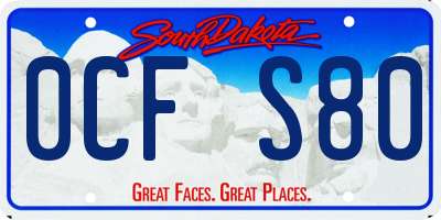 SD license plate 0CFS80