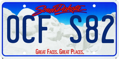 SD license plate 0CFS82
