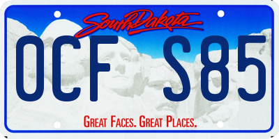 SD license plate 0CFS85
