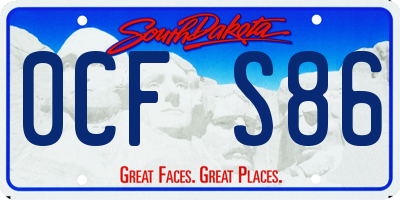 SD license plate 0CFS86