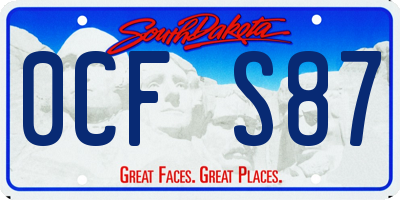 SD license plate 0CFS87