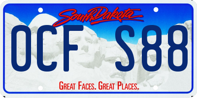 SD license plate 0CFS88