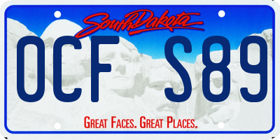 SD license plate 0CFS89