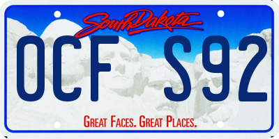 SD license plate 0CFS92