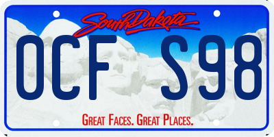 SD license plate 0CFS98