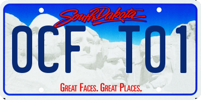 SD license plate 0CFT01