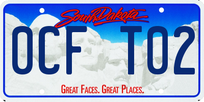 SD license plate 0CFT02