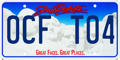 SD license plate 0CFT04