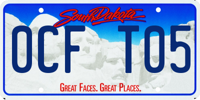 SD license plate 0CFT05