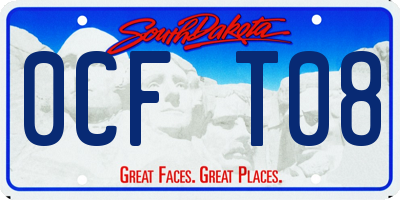 SD license plate 0CFT08