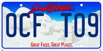 SD license plate 0CFT09
